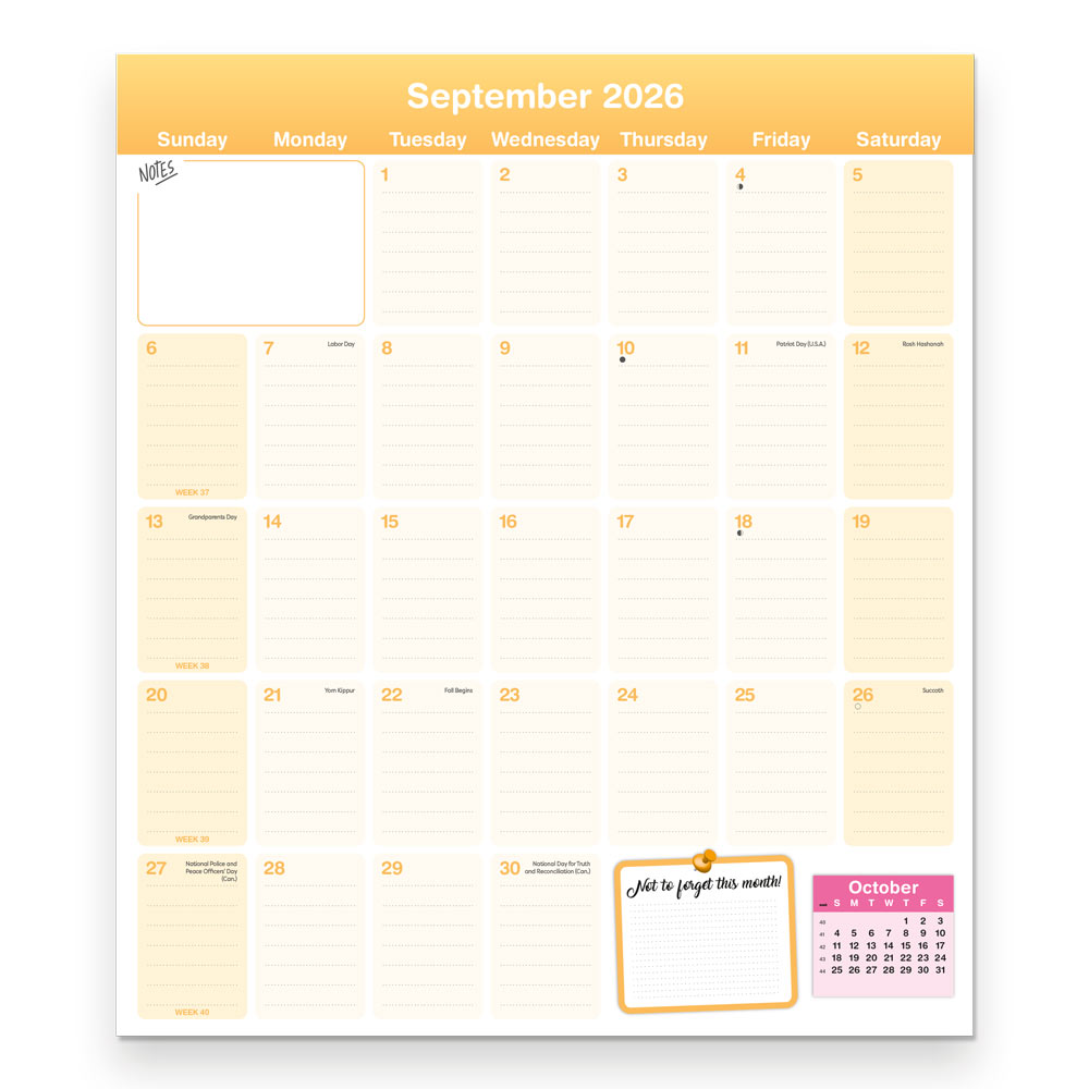 Fridgeplanner™ Maxi Magnet Calendar, 17 Months, 2026-2027, English C174110A-27