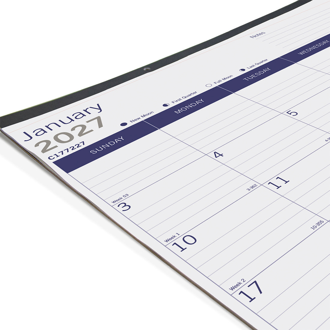 Monthly Desk Pad Calendar, DuraGlobe™, 2027 C177227-27 Blueline
