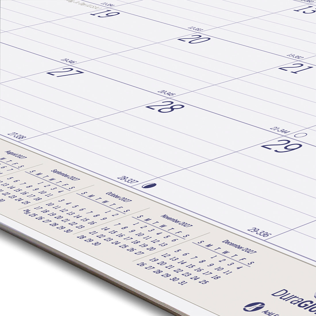 Monthly Desk Pad Calendar, DuraGlobe™, 2027 C177227-27 Blueline
