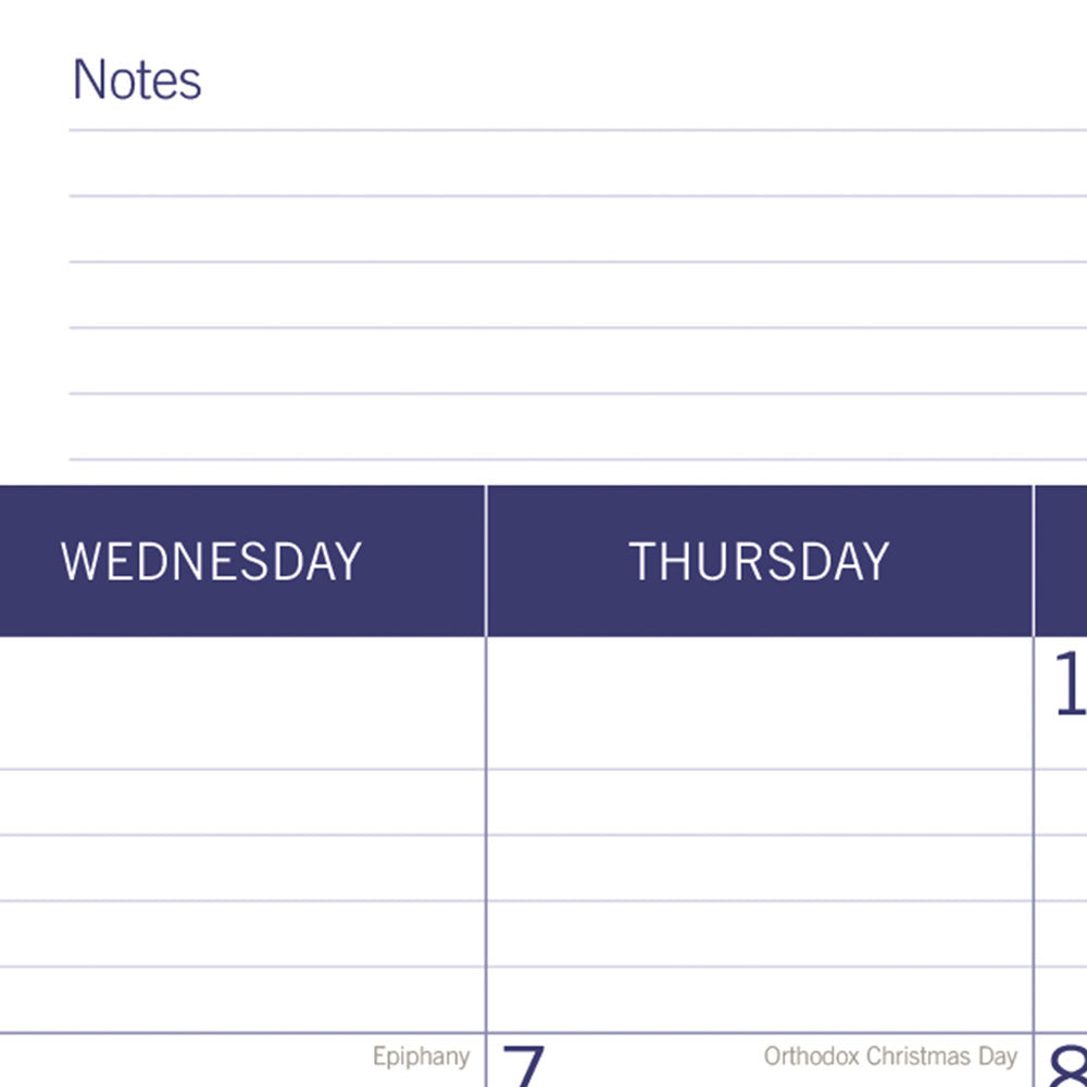 Monthly Desk Pad Calendar, DuraGlobe™, 2027 C177227-27 Blueline