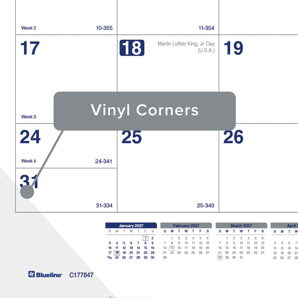 Monthly Desk Pad Calendar, Net Zero Carbon™, 2027 C177847-27 Blueline