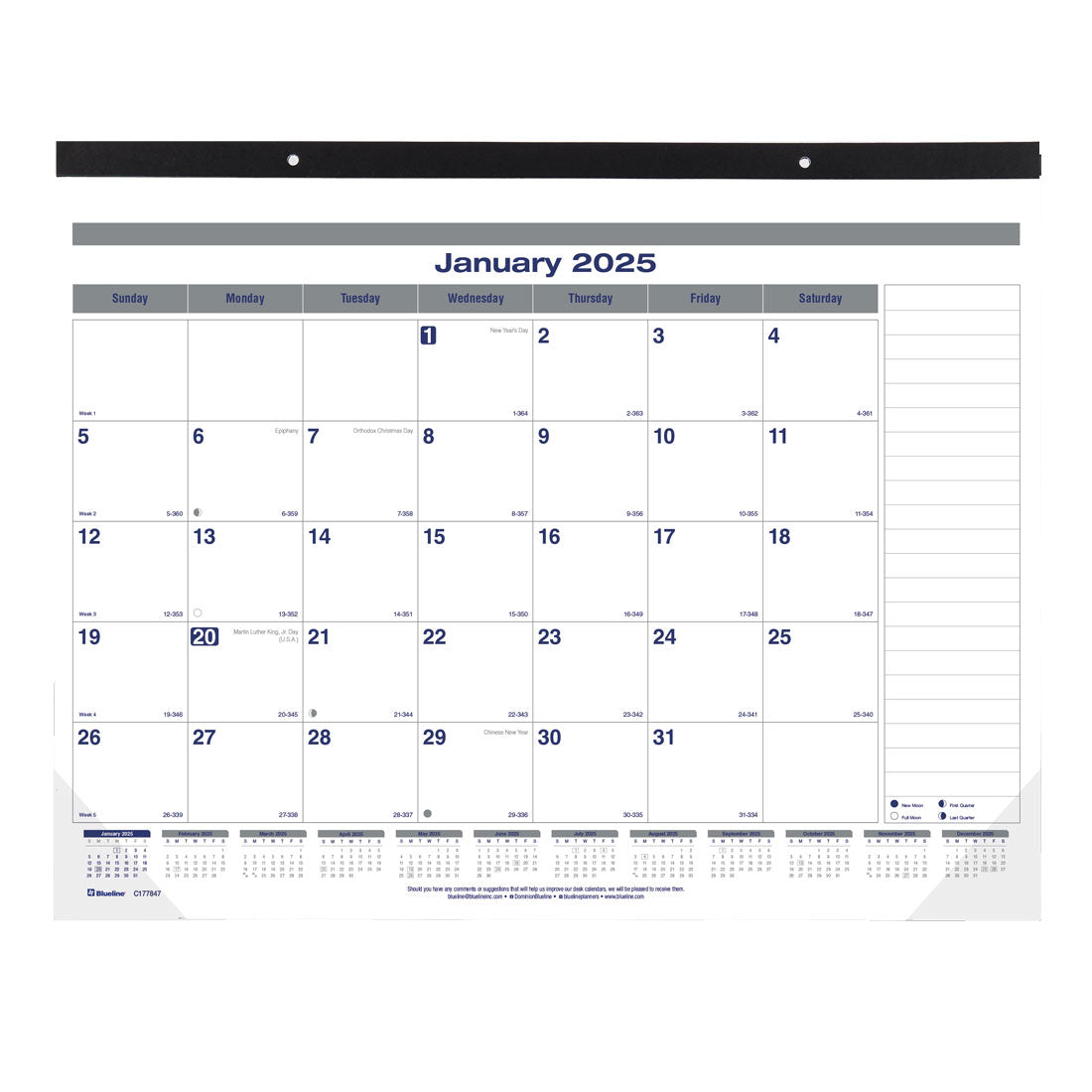 Net Zero Carbon™ Monthly Desk Pad 2025, English, C177847