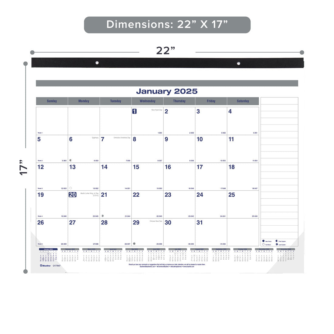 Net Zero Carbon™ Monthly Desk Pad 2025, English, C177847