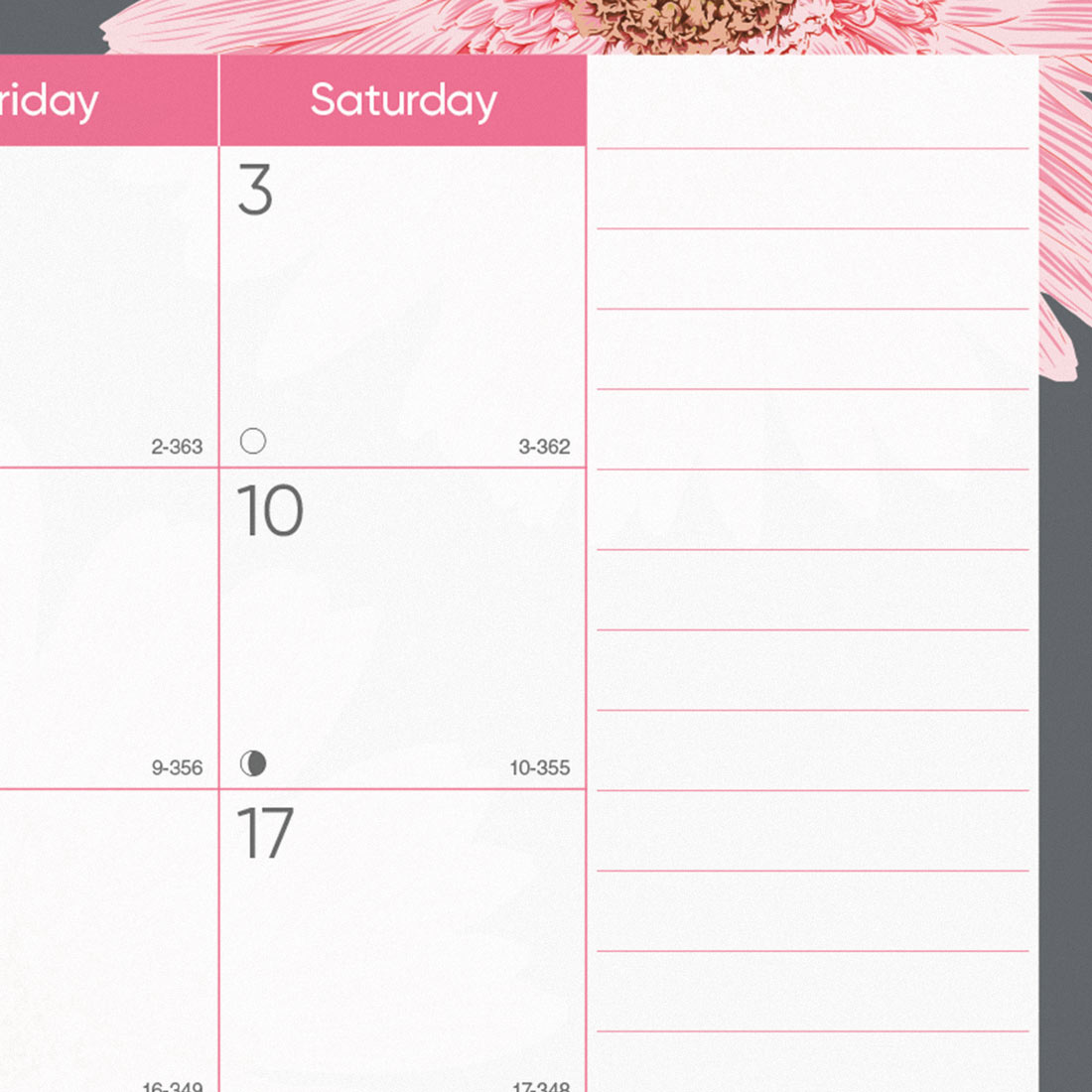 Blueline Pink Daisy Monthly Desk Pad Calendar, 2026 C193105-26