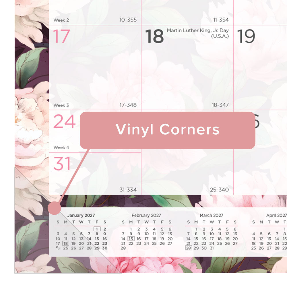 Monthly Desk Pad Calendar, Pink, 2027 C193105-27 Blueline