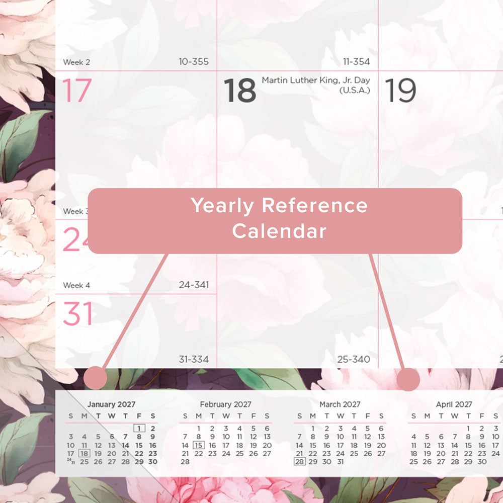 Monthly Desk Pad Calendar, Pink, 2027 C193105-27 Blueline