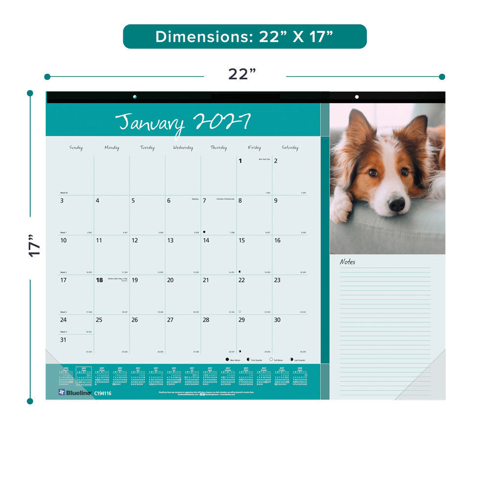 Monthly Desk Pad Calendar, Best Friend, 2027 C194116-27 Blueline