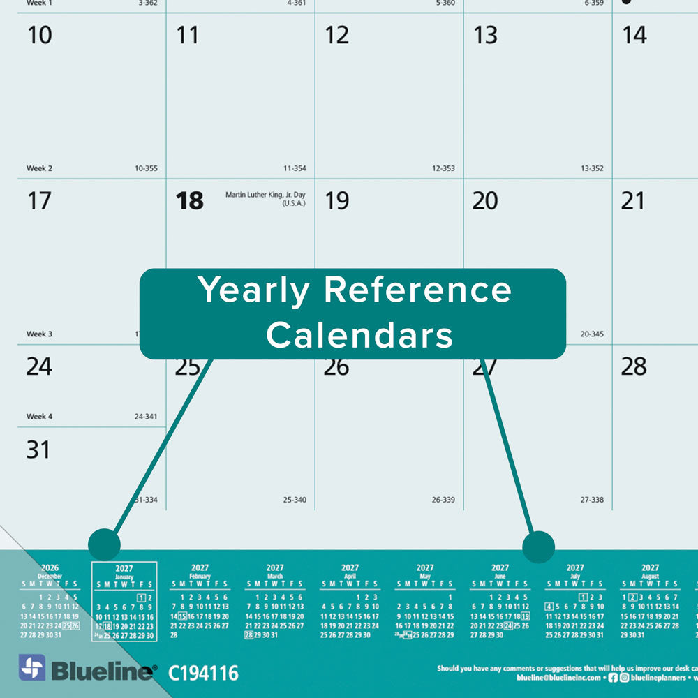 Monthly Desk Pad Calendar, Best Friend, 2027 C194116-27 Blueline