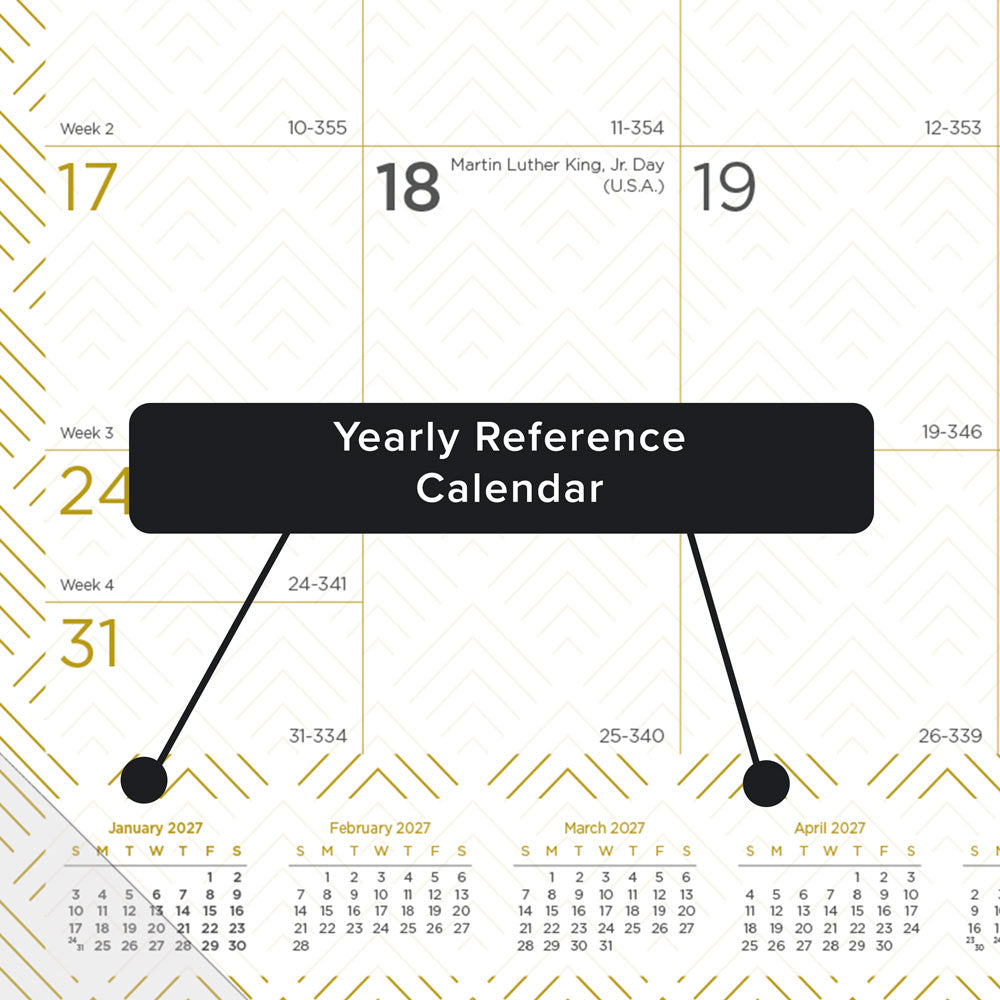 Monthly Desk Pad Calendar, Classic Gold, 2027 C199003-27 Blueline