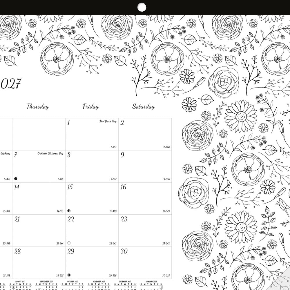 Monthly Desk Pad Calendar, DoodlePlan™, 2027 C2917001-27 Blueline