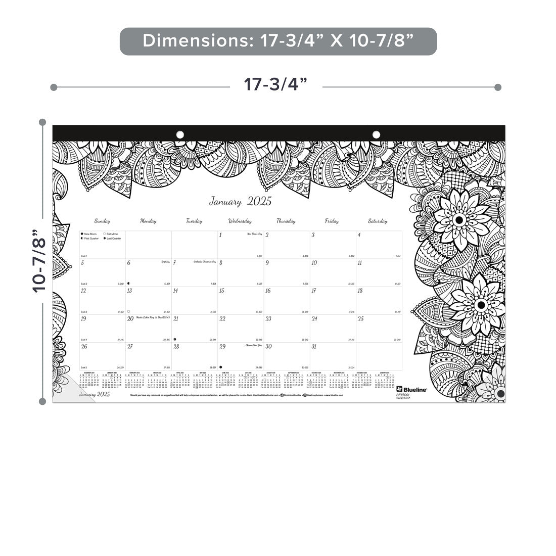 DoodlePlan™ Coloring Desk Pad 2025 (C2917001-25)