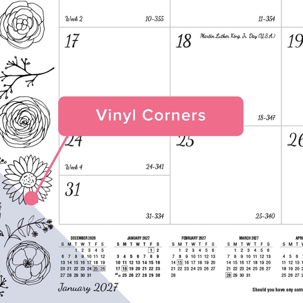 Monthly Desk Pad Calendar, DoodlePlan™, 2027 C2917311-27 Blueline