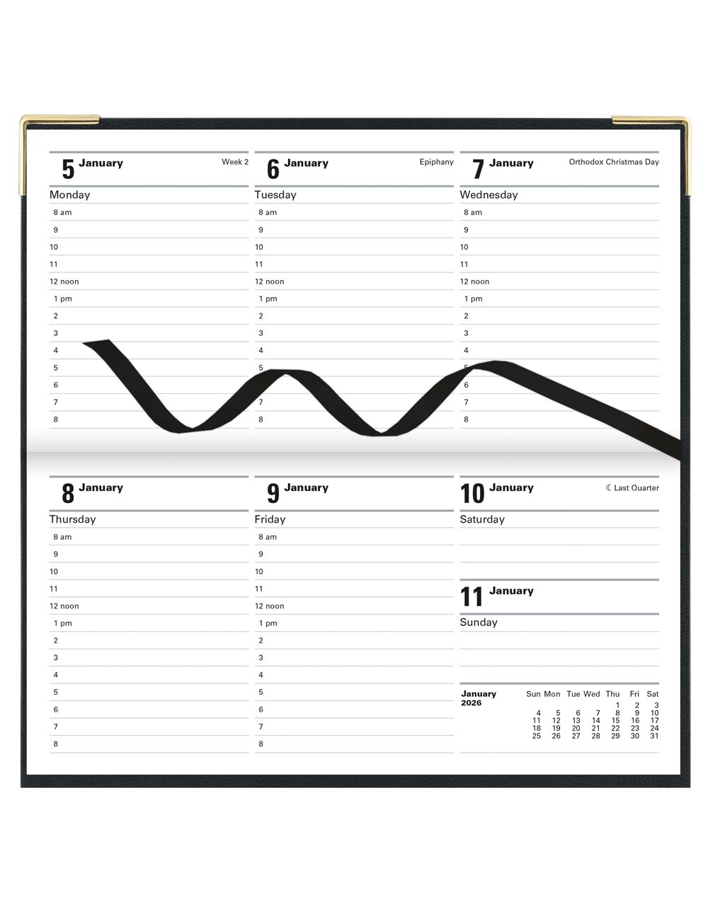 Letts Classic Slim Landscape Week to View Planner with Appointments and Planners 2026 - English 26-C32SBK #color_black