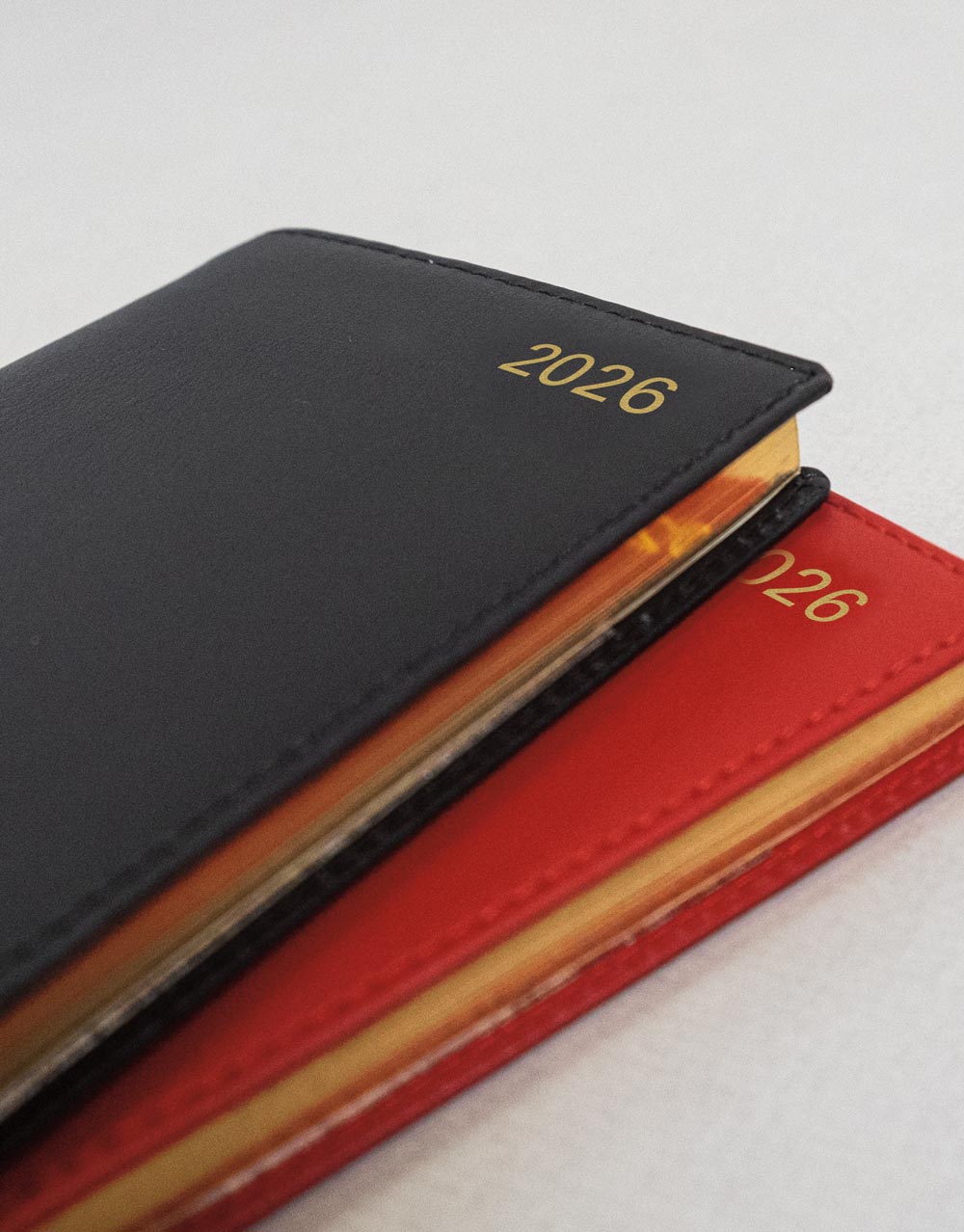 Letts of London Belgravia Slim Landscape Week to View Leather Diary with Appointments and Planners 2026 Red 26-C33SRD #color_red