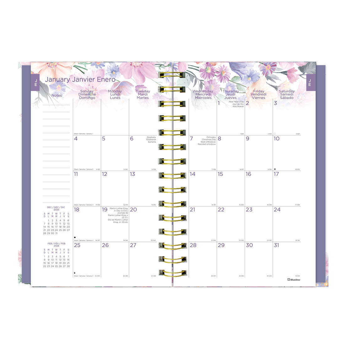 Blueline Passion Colorful Weekly/Monthly Planner 2026, Trilingual C34001C.01B-26