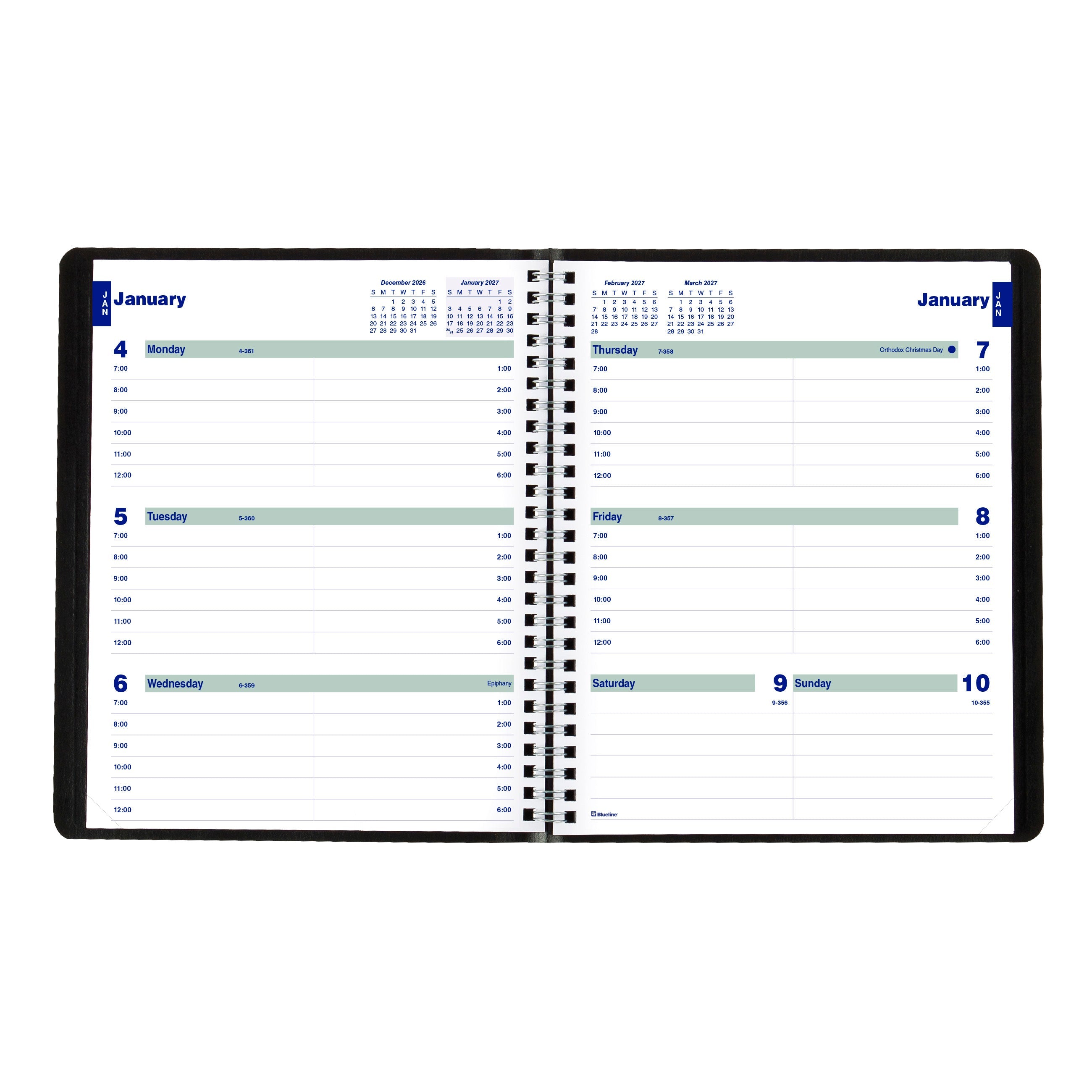 Plan & Link™ Weekly Appointment Book, 2027, Black C5275.81T-27 Blueline