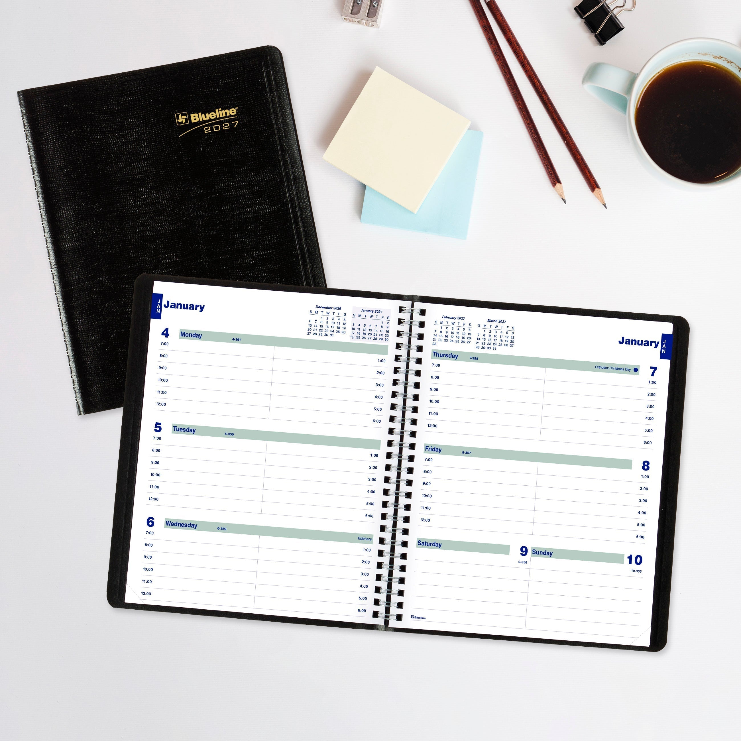 Plan & Link™ Weekly Appointment Book, 2027, Black C5275.81T-27 Blueline