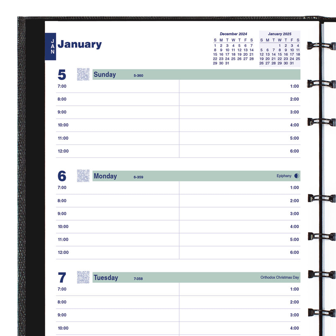 CoilPro™ Plan & Link™ Weekly Planner 2025, English, Black (C5275C.81-25)