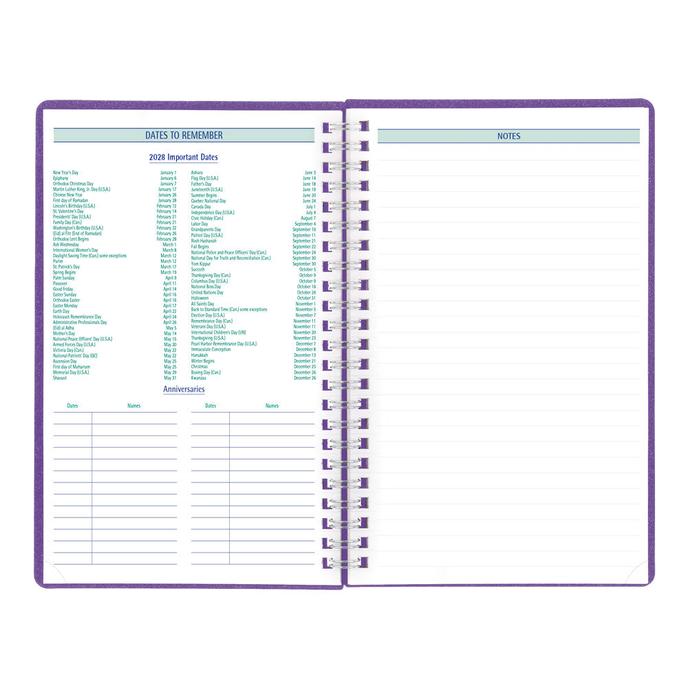 DuraFlex Weekly/Monthly Appointment Book, 2027, 13 Months Purple C5910V.86T-27 Blueline#color_purple