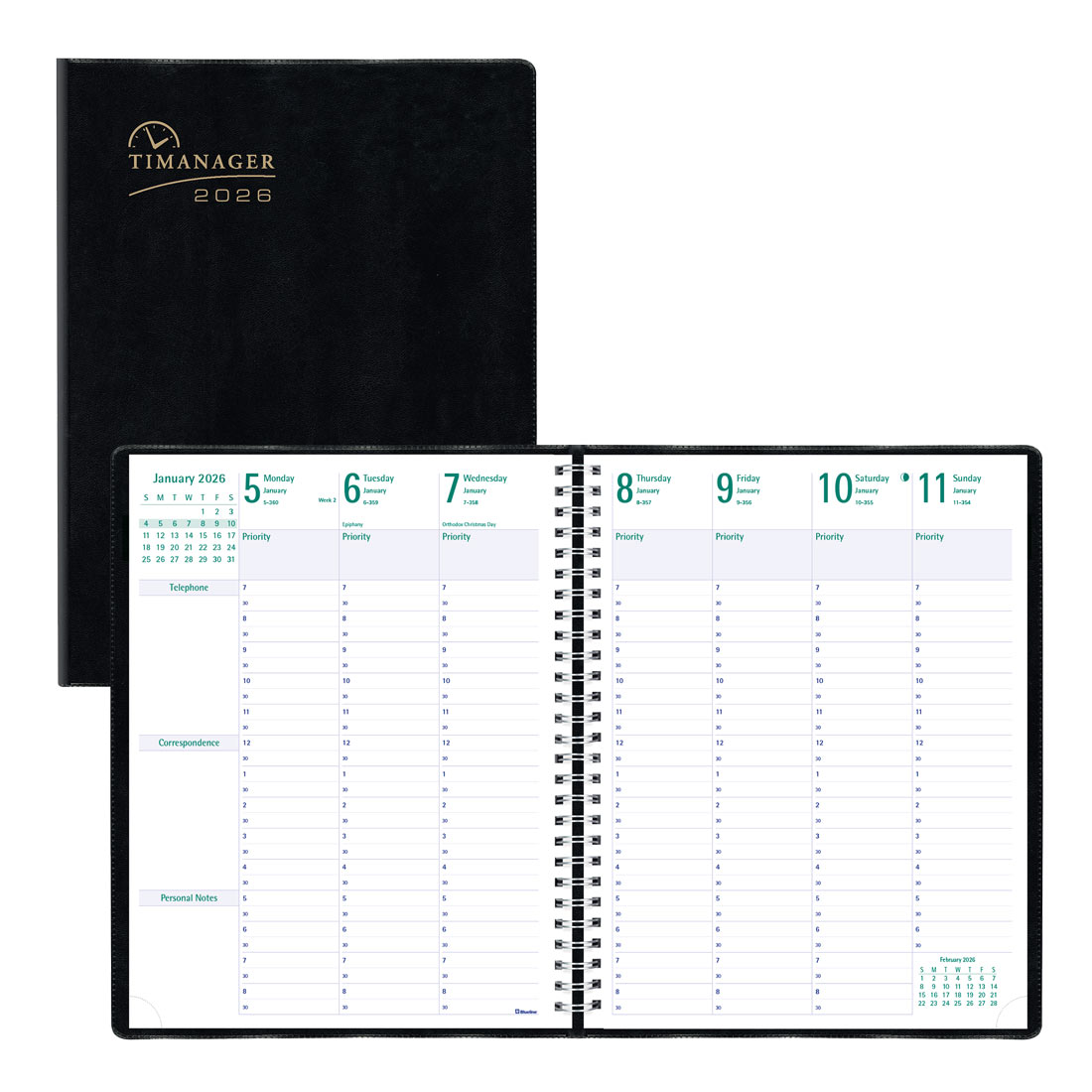 Timanager® Weekly Planner 2026, Black (C5930.81T-26)