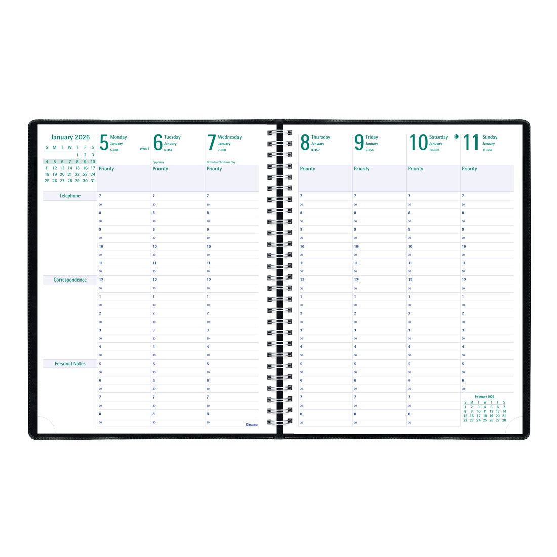 Timanager® Weekly Planner 2026, Black (C5930.81T-26)