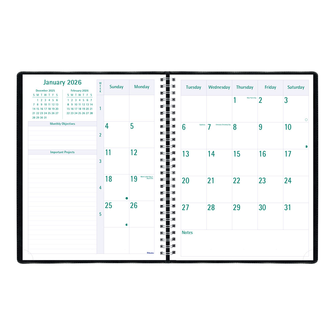 Timanager® Weekly Planner 2026, Black (C5930.81T-26)