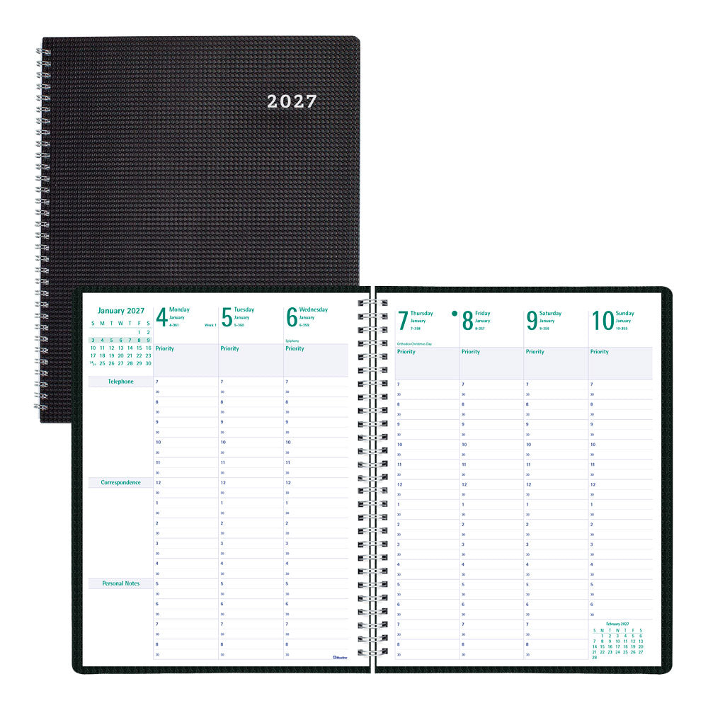 DuraFlex Weekly/Monthly Appointment Book, 2027 - 13 Months C5930V.81T-27 #color_black