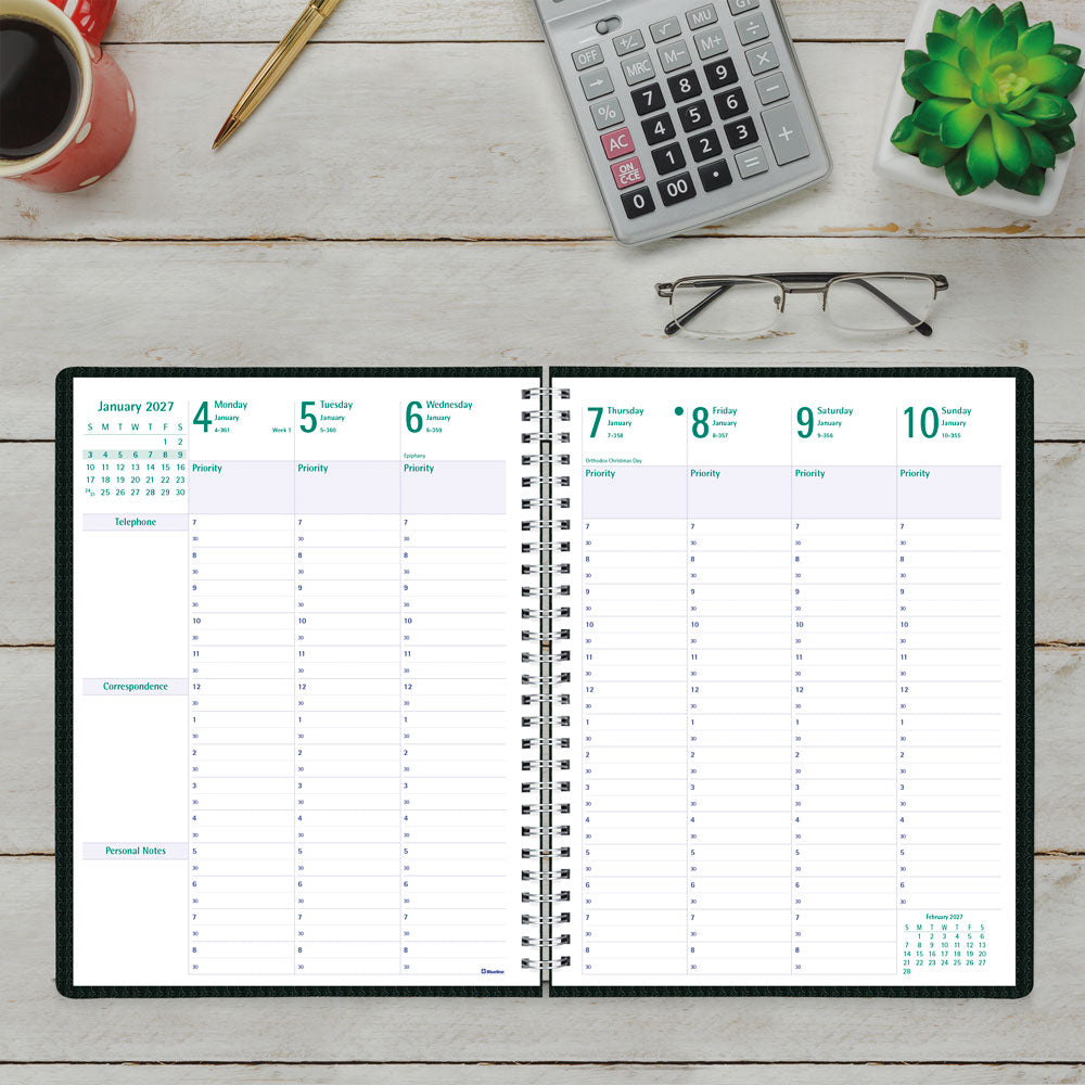 DuraFlex Weekly/Monthly Appointment Book, 2027 - 13 Months C5930V.81T-27 #color_black