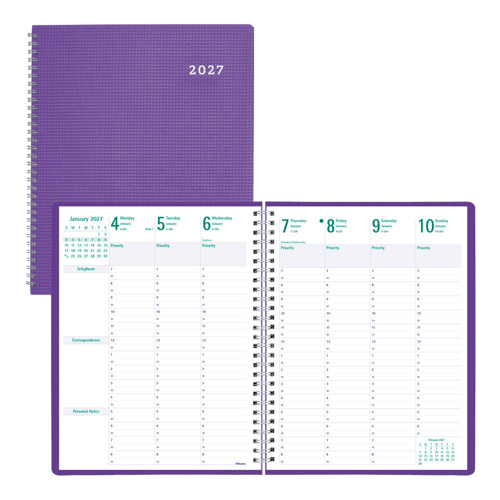 DuraFlex Weekly/Monthly Appointment Book, 2027 - 13 Months C5930V.86T-27 #color_purple