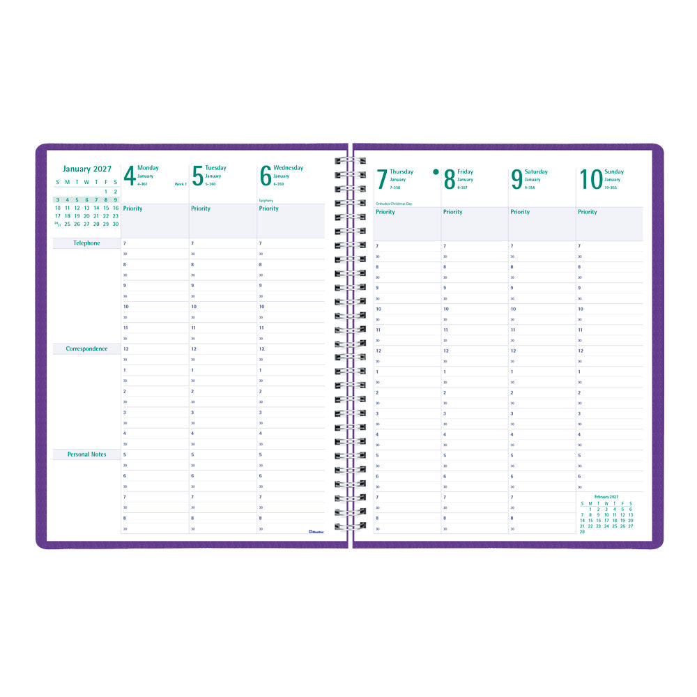 DuraFlex Weekly/Monthly Appointment Book, 2027 - 13 Months C5930V.86T-27 #color_purple