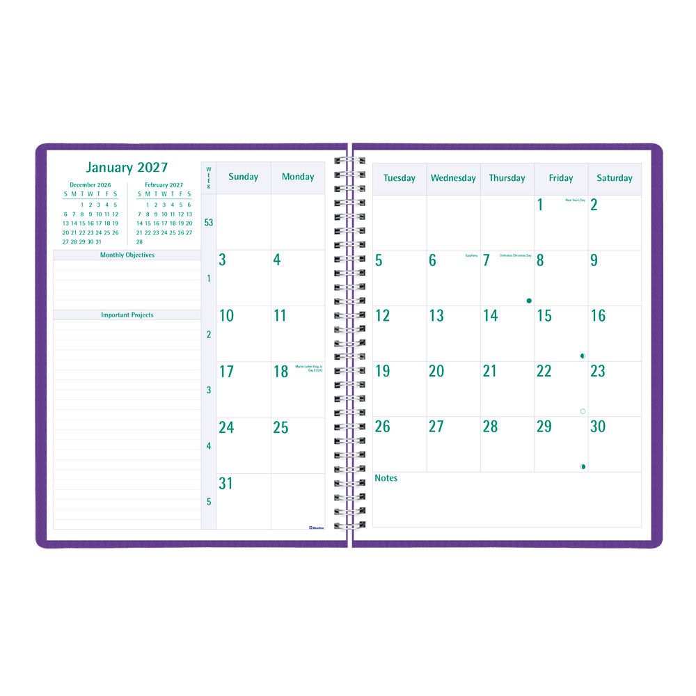 DuraFlex Weekly/Monthly Appointment Book, 2027 - 13 Months C5930V.86T-27 #color_purple