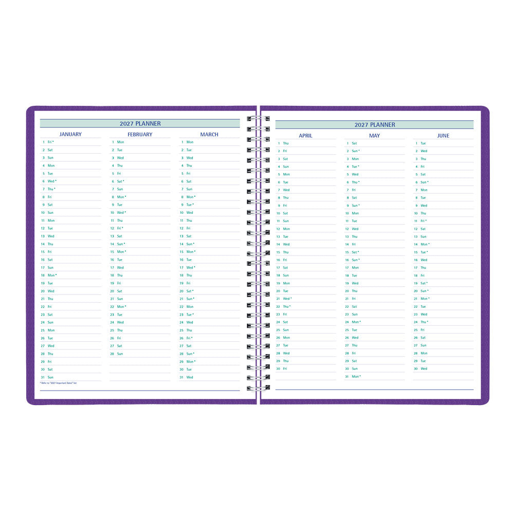 DuraFlex Weekly/Monthly Appointment Book, 2027 - 13 Months C5930V.86T-27 #color_purple
