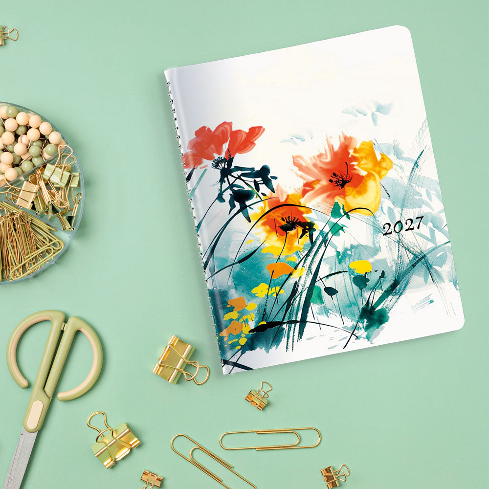 Dramatic Floral Monthly Planner, 2027, 14 Months C701G.01-27 Blueline