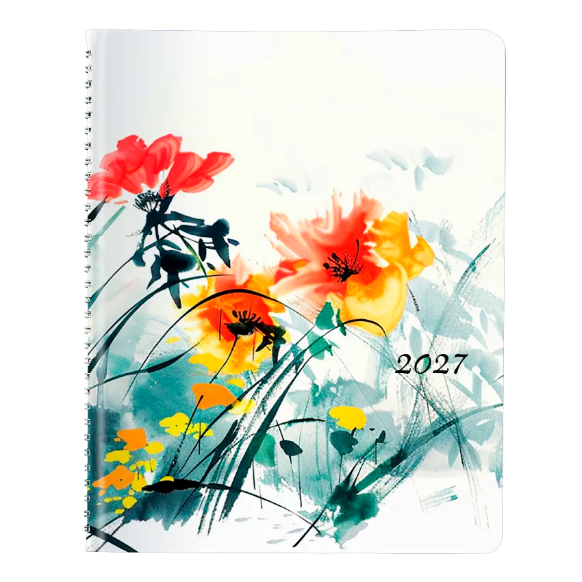 Dramatic Floral Monthly Planner, 2027, 14 Months C701G.01-27 Blueline
