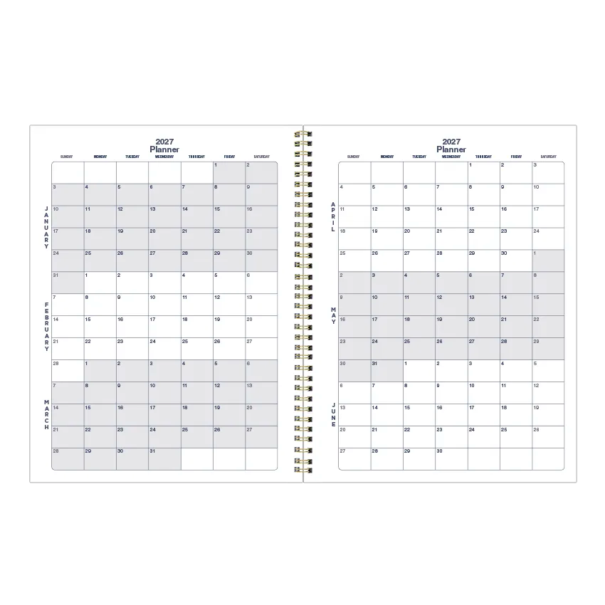 Minimalist Monthly Planner, 2027, 14 Months, Assorted Designs C701PT.ASX-27 Blueline