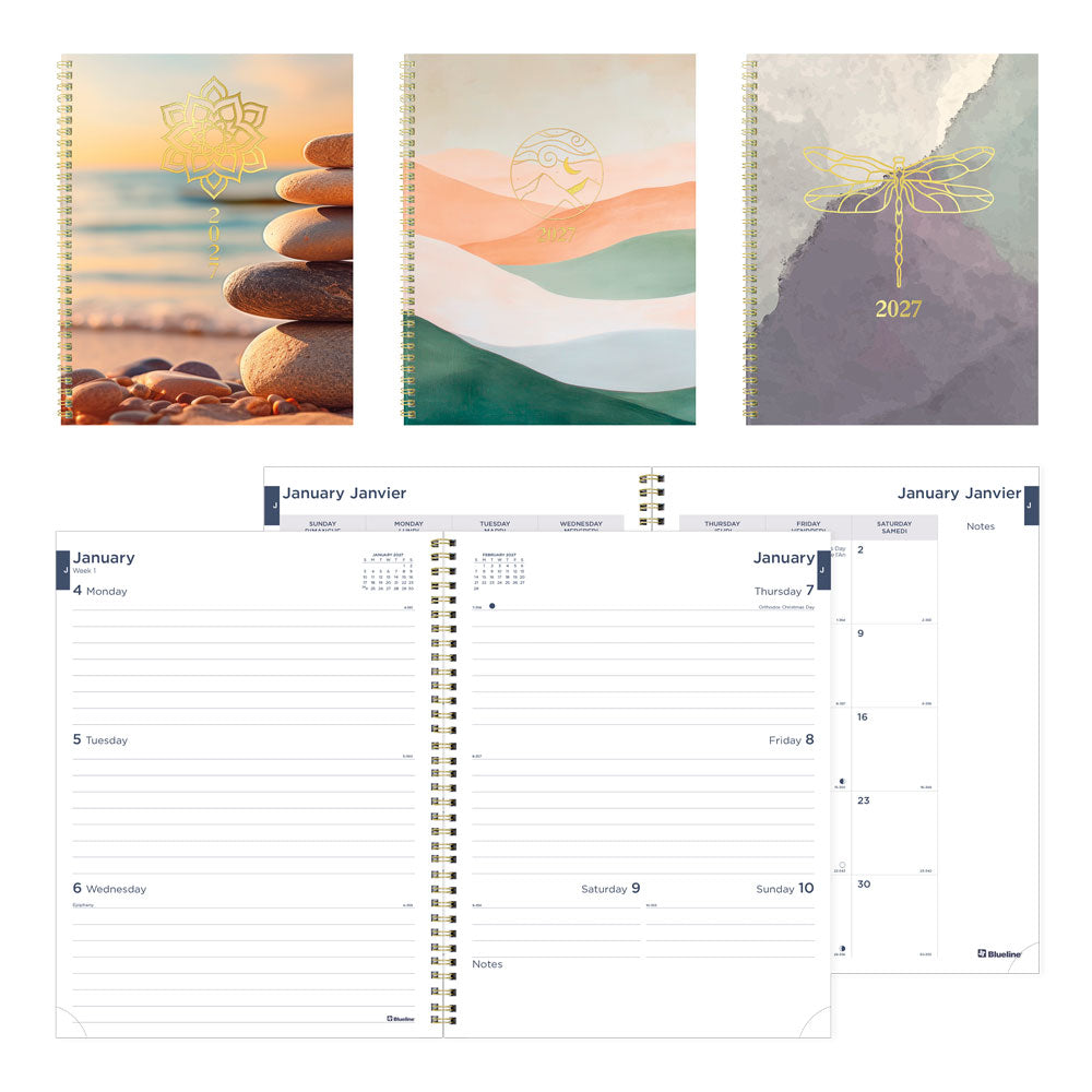 Blueline Minimalist Weekly/Monthly Planner, 2027, Assorted Designs C958PT.ASX-27