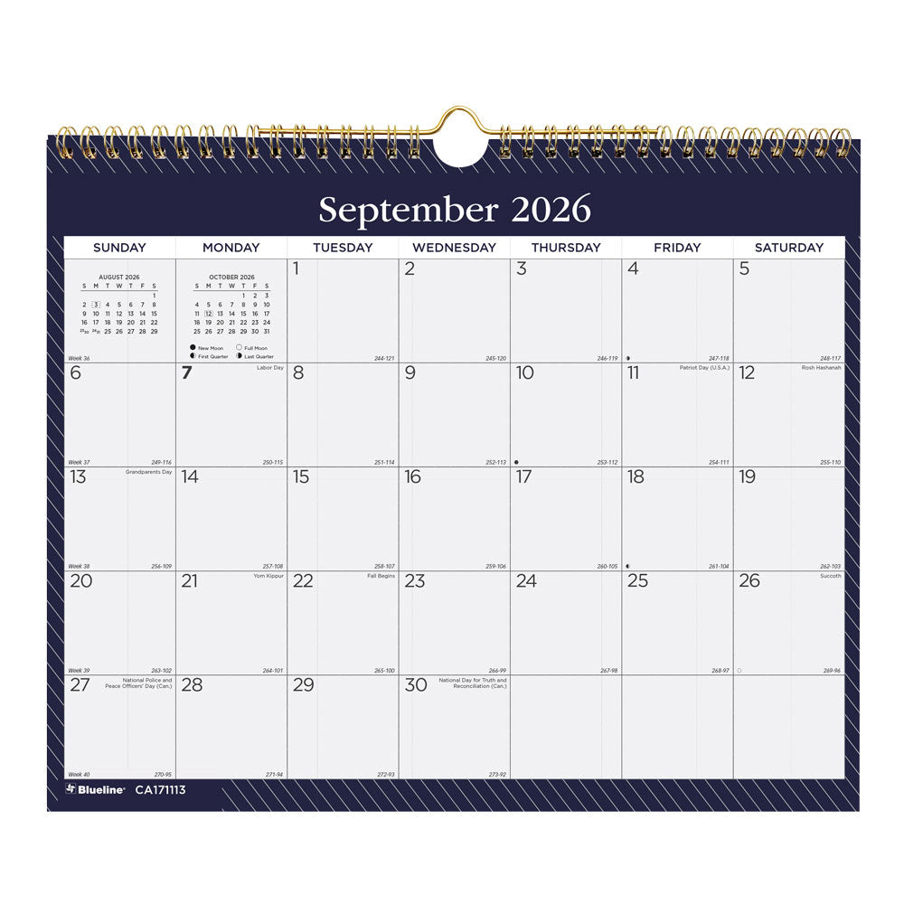 Academic Monthly Small Wall Calendar 2027, English, Nautical (CA171113-27)