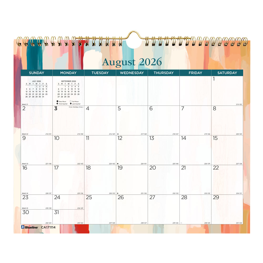 Academic Monthly Small Wall Calendar 2027, English, Splash (CA171114-27)