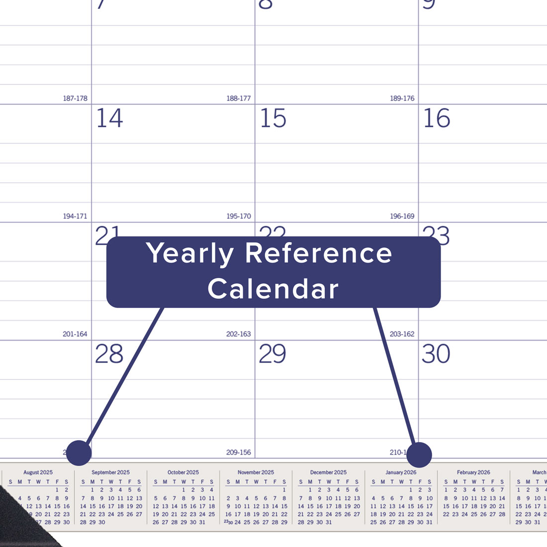 DuraGlobe™ Academic Monthly Desk Pad, Bamboo, 2025-2026, Blueline CA177227-26 #color_default-title