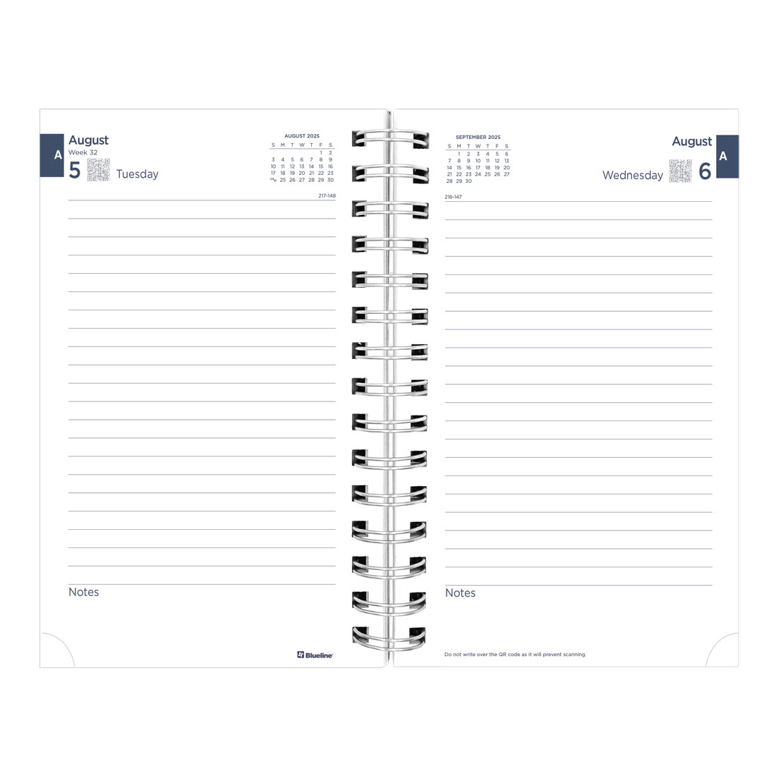 Academic Daily Planner, Blossom, 2025-2026, Blueline CA214PG-26 #color_blossom-navy