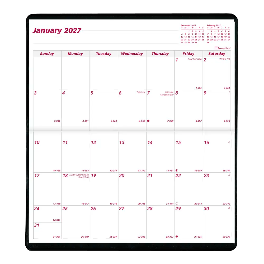 Monthly Two-Year Pocket Planner, Assorted Colors, 2027-2028 - English (CA24.AST-27)