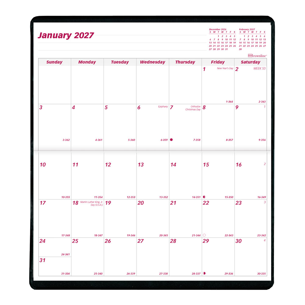Monthly Two-Year Pocket Planner, Assorted Colours, 2027-2028 - English (CA24.AST-27)