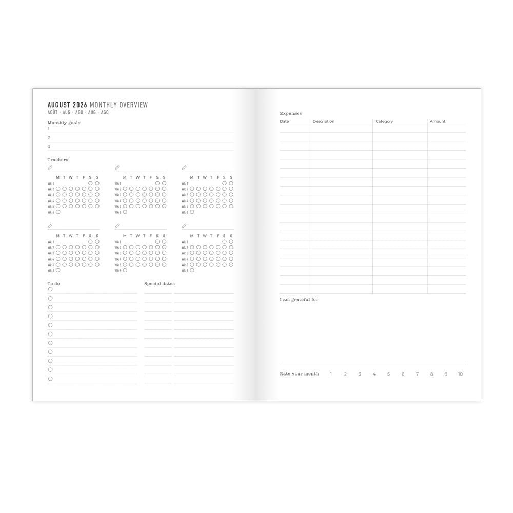 Letts A5 Planners Timeless Layout #color_botanics-plum