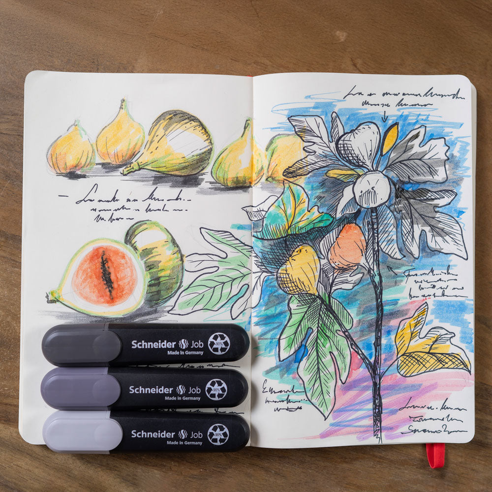 Job Pastel Highlighters (Gray Edition), Wallet 6 pieces - Assorted