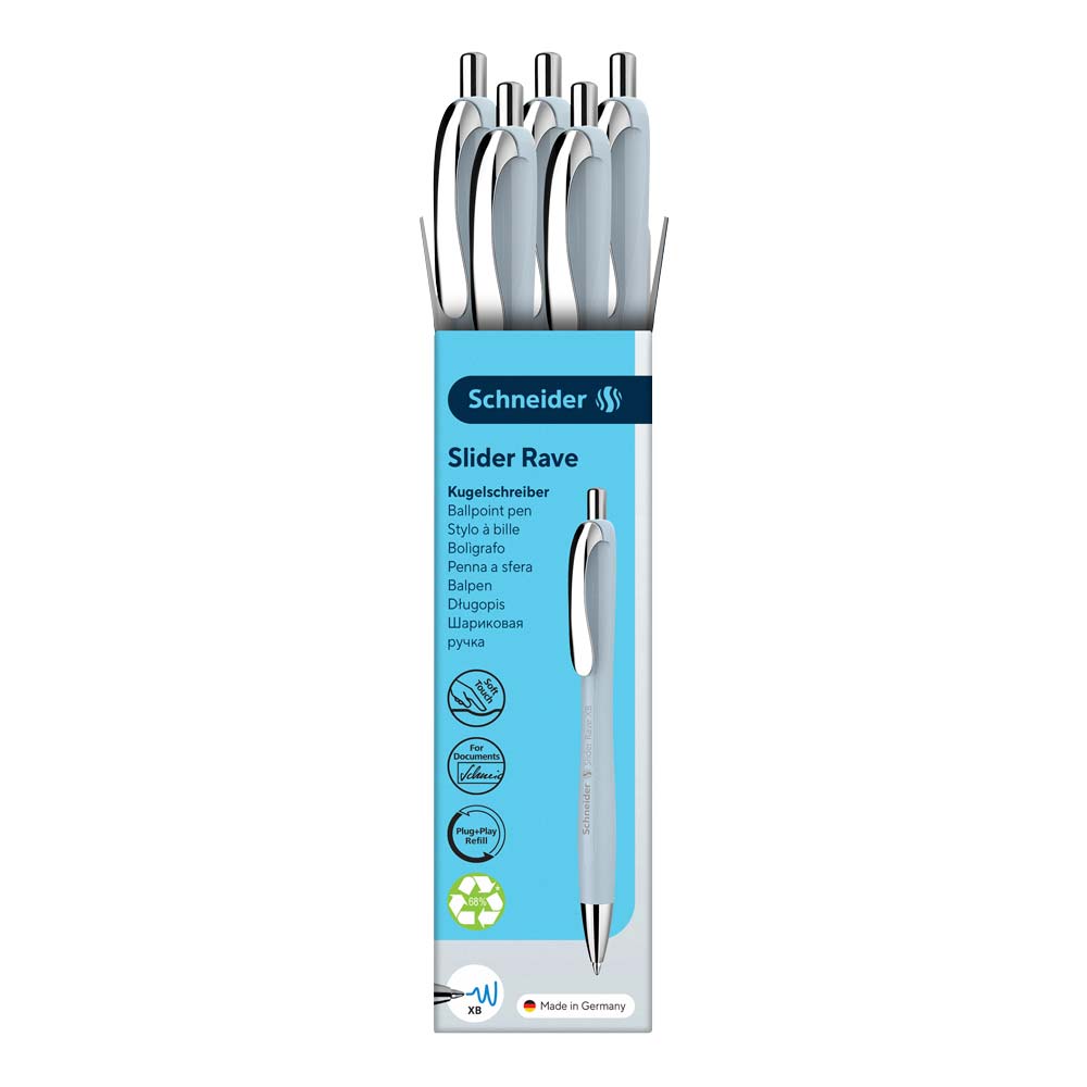 Rave Ballpoint Pen XB, Trend Edition, Box of 5 units#color_arctic-blue