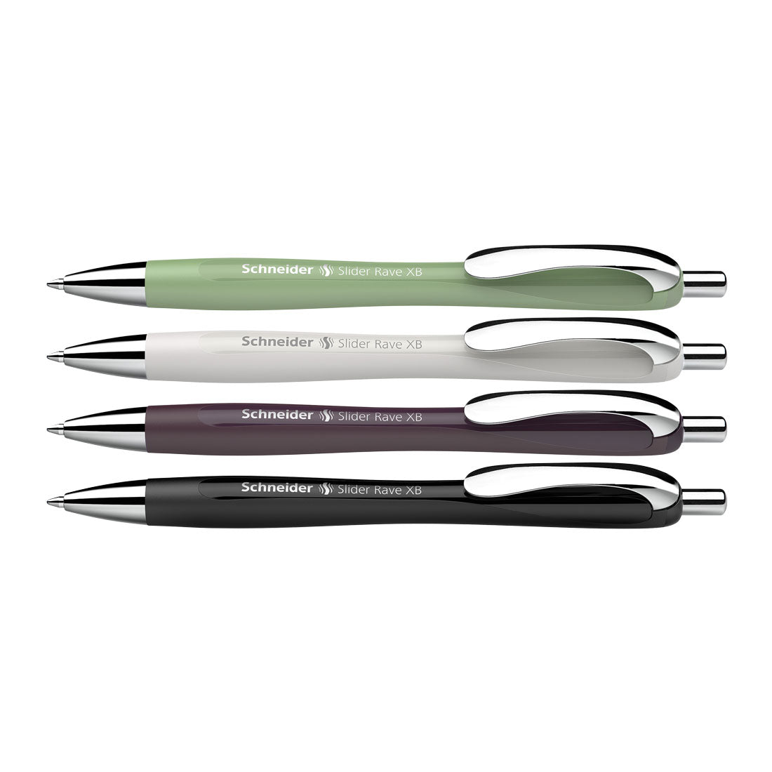 Schneider Rave Retractable Ballpoint Pen XB, Trend Limited Edition, Blue Ink, Promo Set of 3 Units+ 1 FREE Pen RS132684
