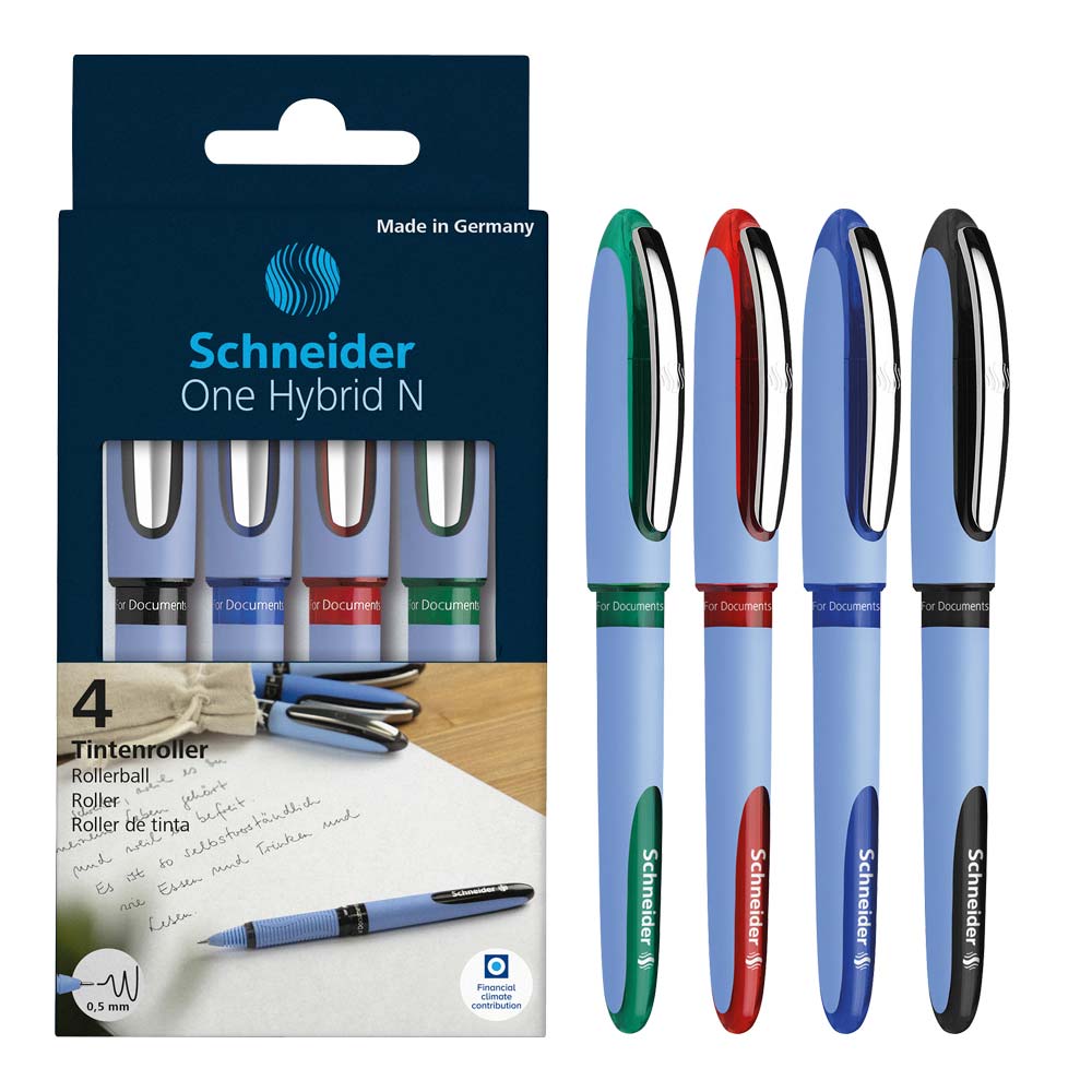 Schneider One Hybrid N Rollerball 0.5mm- 4x pack