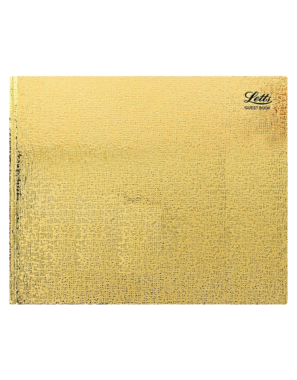 Ladydate Quarto Landscape Ruled Guest Book Gold#color_gold