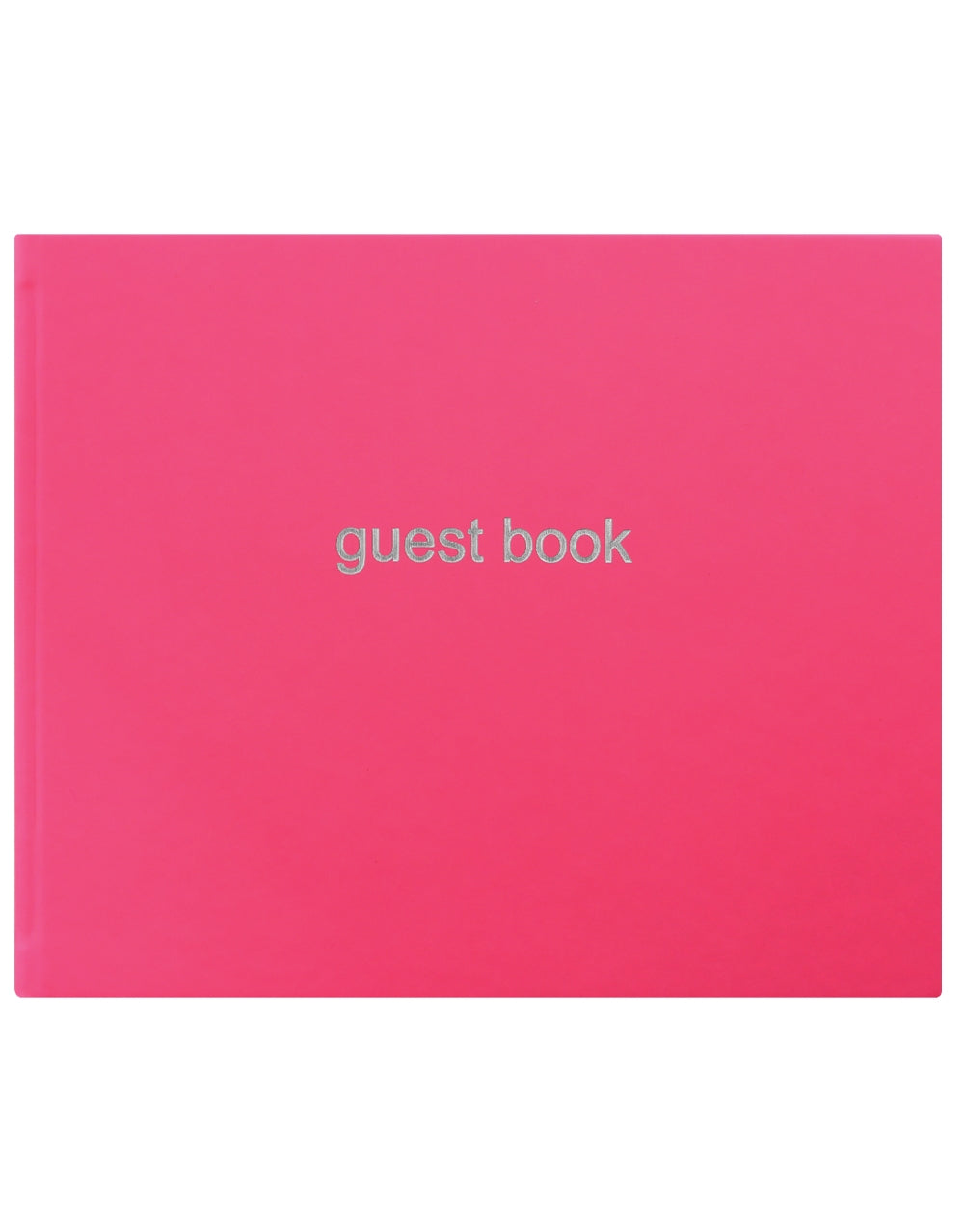 Dazzle Quarto Landscape Ruled Guest Book Pink#color_dazzle-pink