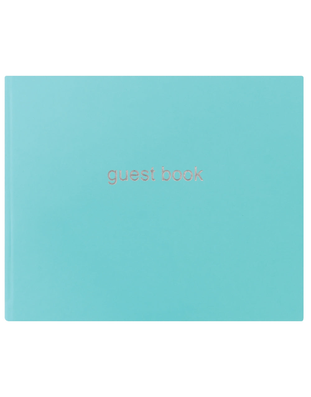 Dazzle Quarto Landscape Ruled Guest Book Turquoise#color_turquoise